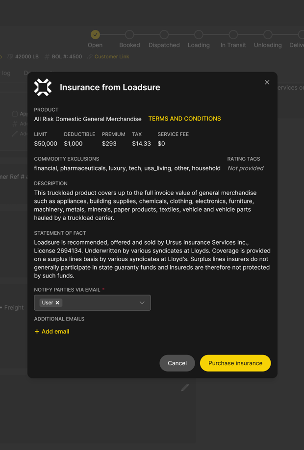 loadsure quote